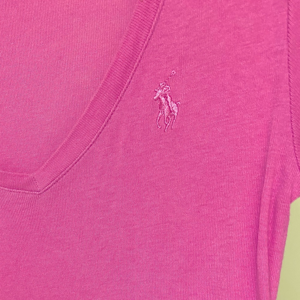 Pink Ralph Lauren Sport VNeck Women’s T Shirt